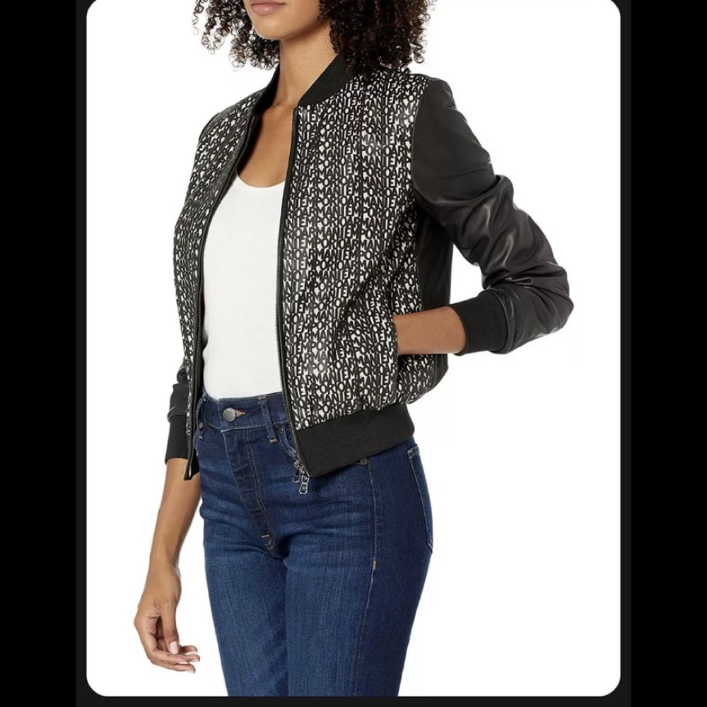 Emporio Armani  Women’s Leather Bomber Jacket NWT Size48-USA 10-12 Msrp:$1075